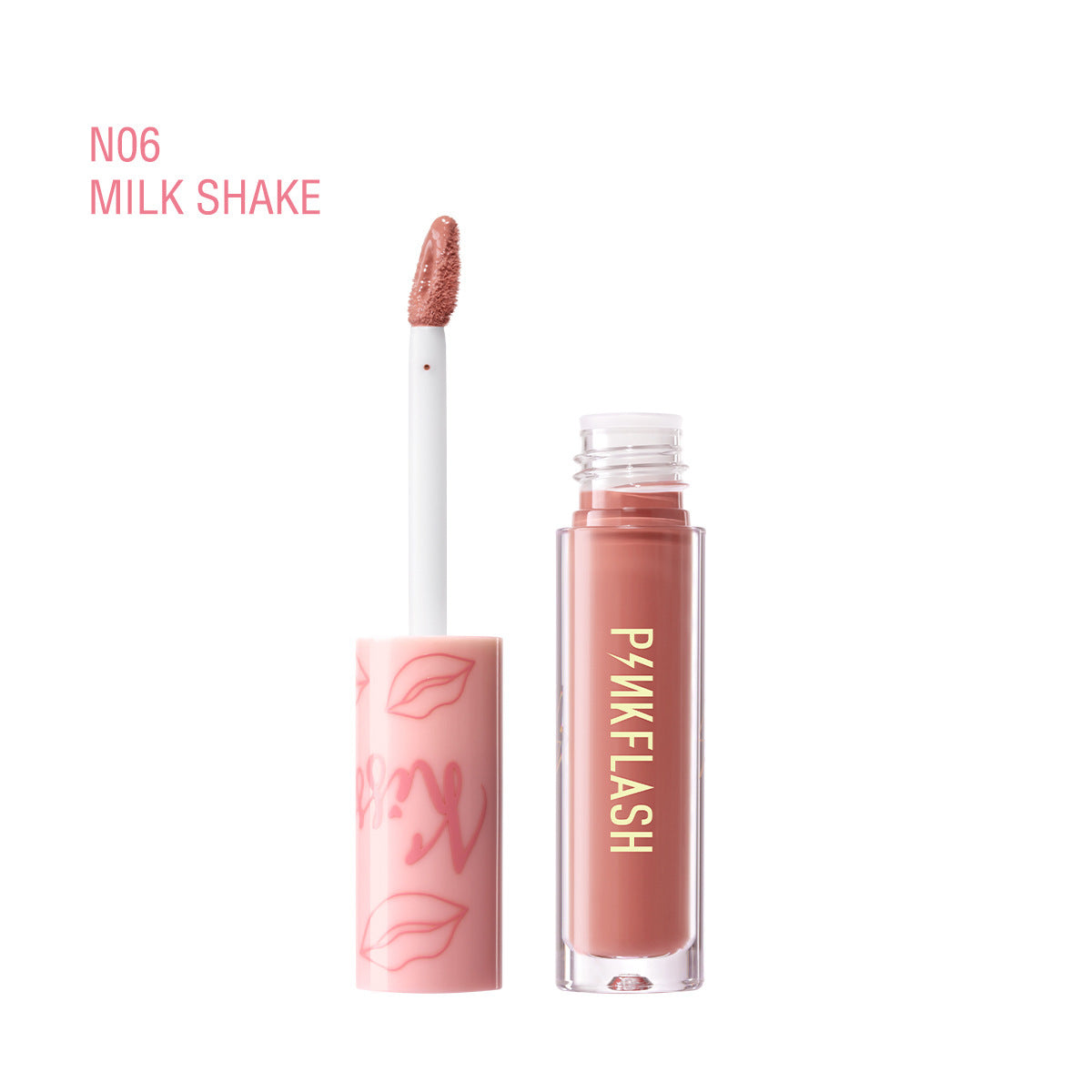 PINKFLASHFactory Wholesale18Color Exclusive for Cross-Border Moisturizing White No Stain on Cup Velvet Lipstick Matte Lip Gloss