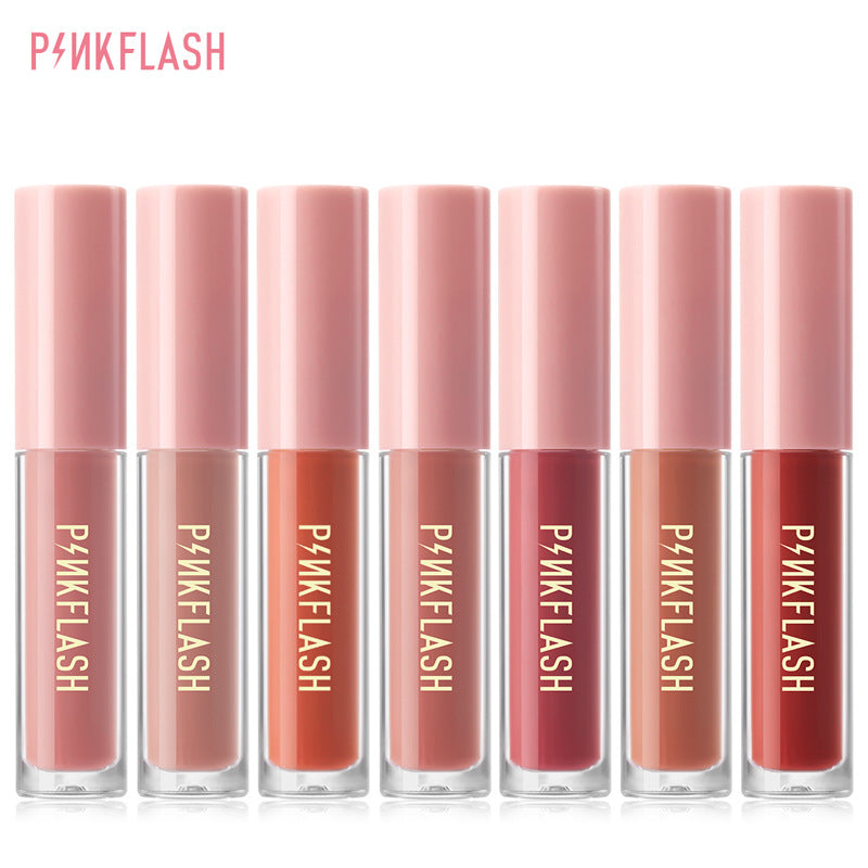 PINKFLASHFactory Wholesale18Color Exclusive for Cross-Border Moisturizing White No Stain on Cup Velvet Lipstick Matte Lip Gloss