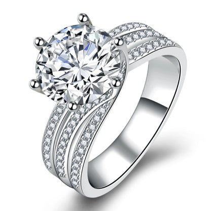 [AIYO]# Pure White Diamond Ring (all 25 Free Delivery) [buy One Get Three Free: Earrings, Ring Box, Cloth]