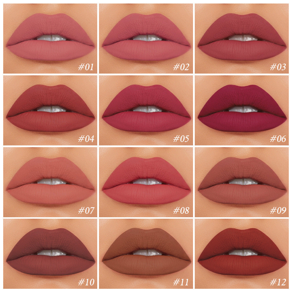 O.TWO.OHigh Energy Thick Fog Matte Lip Gloss No Stain on Cup Velvet Matte Lip Gloss Lipstick1017